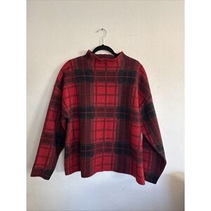 New NWT Lane Bryant Sweater Women's Sz 18 20 Pullover Red Black Plaid Holiday‎